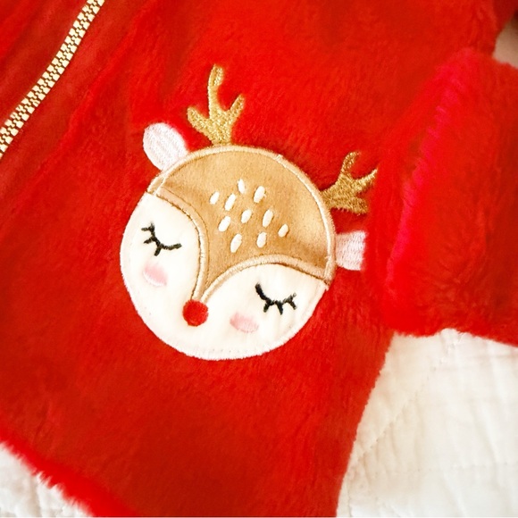 Little Lass Faux Fur Reindeer Coat 3T Christmas - Picture 4 of 5